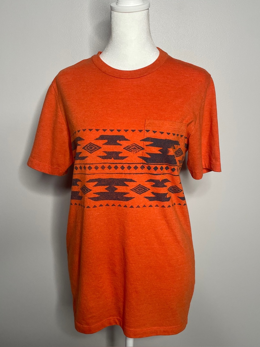 Free State Orange Aztec Short Sleeve T-Shirt Small